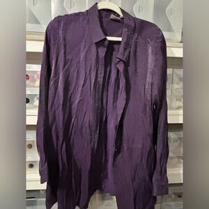 Chico's Deep Purple Casual Button Down Shirt